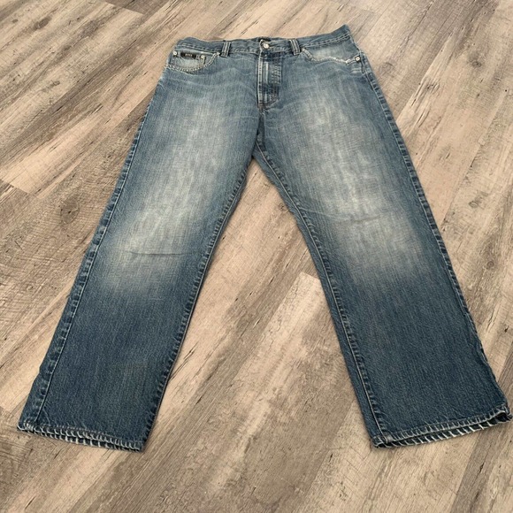 Hugo Boss Mens Jeans Montana 100% Cotton Straight Leg Relaxed Fit Size 36x28**